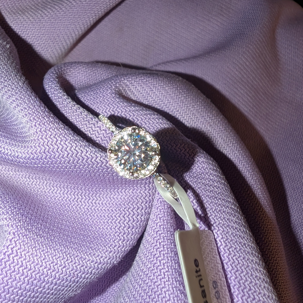 Moissanite Halo Ring